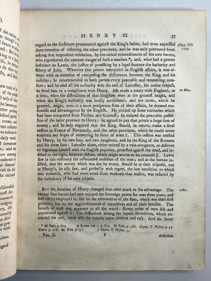 The History of England by David Hume 1759-1762 First Edition