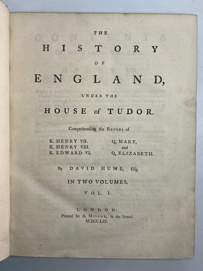 The History of England by David Hume 1759-1762 First Edition
