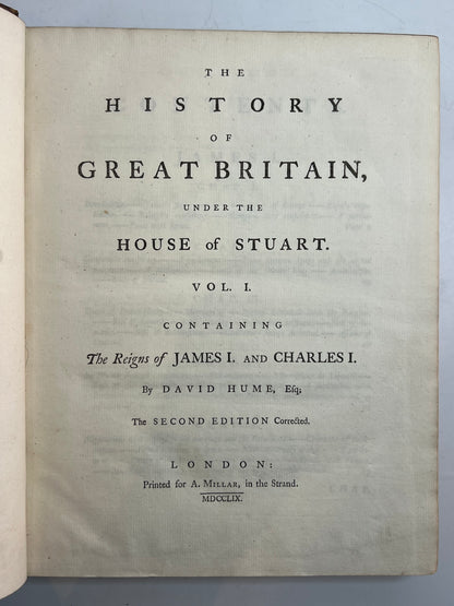 The History of England by David Hume 1759-1762 First Edition