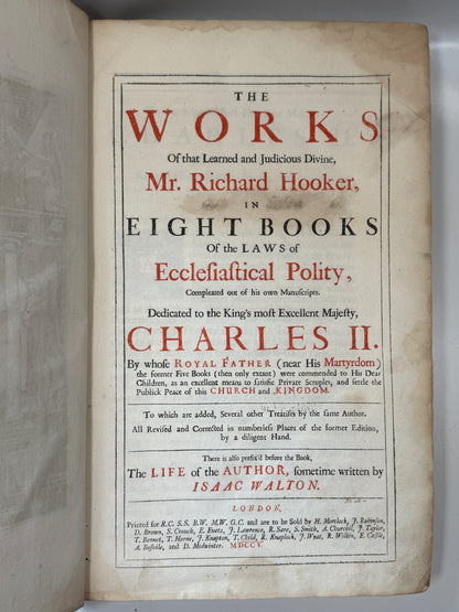 The Works of Richard Hooker 1705