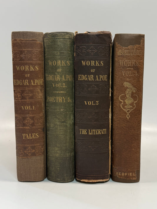 The Works of Edgar Allan Poe 1850-1856 First Editions in Original Cloth