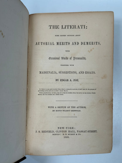 The Works of Edgar Allan Poe 1850-1856 First Editions in Original Cloth