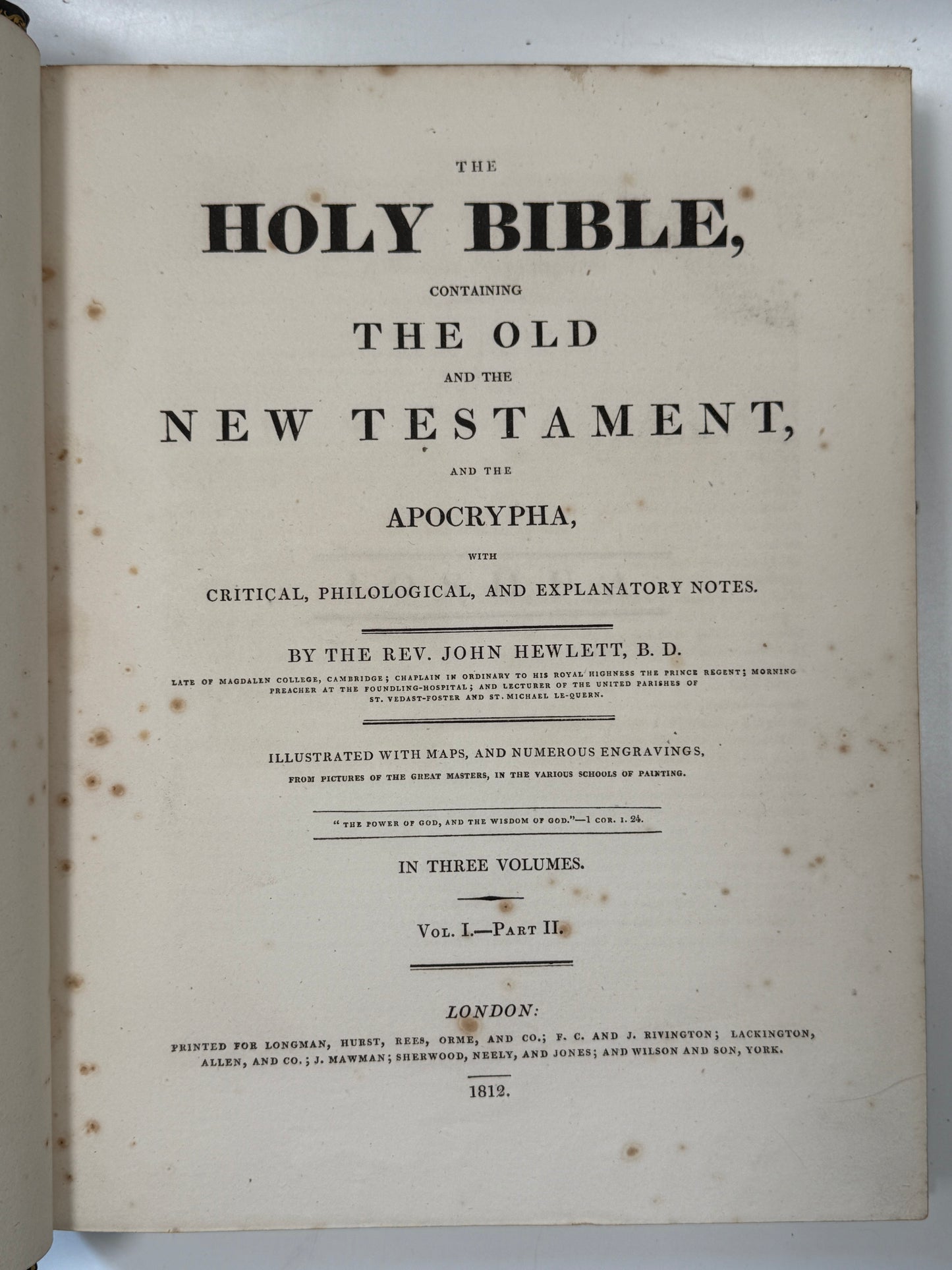 Antique King James Bible 1812