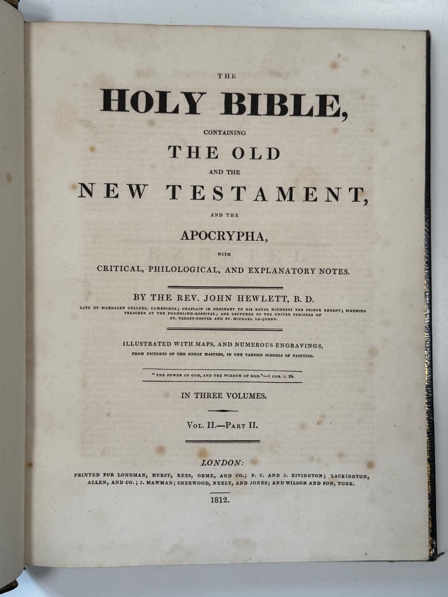 Antique King James Bible 1812