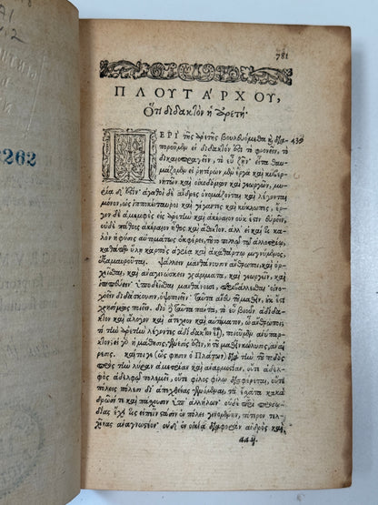 The Works of Plutarch 1572 First Edition