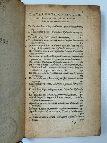The Works of Plutarch 1572 First Edition