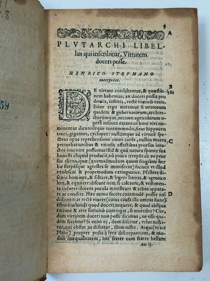 The Works of Plutarch 1572 First Edition