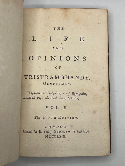 Tristram Shandy by Laurence Sterne 1761-1767 First Edition, Double Signed