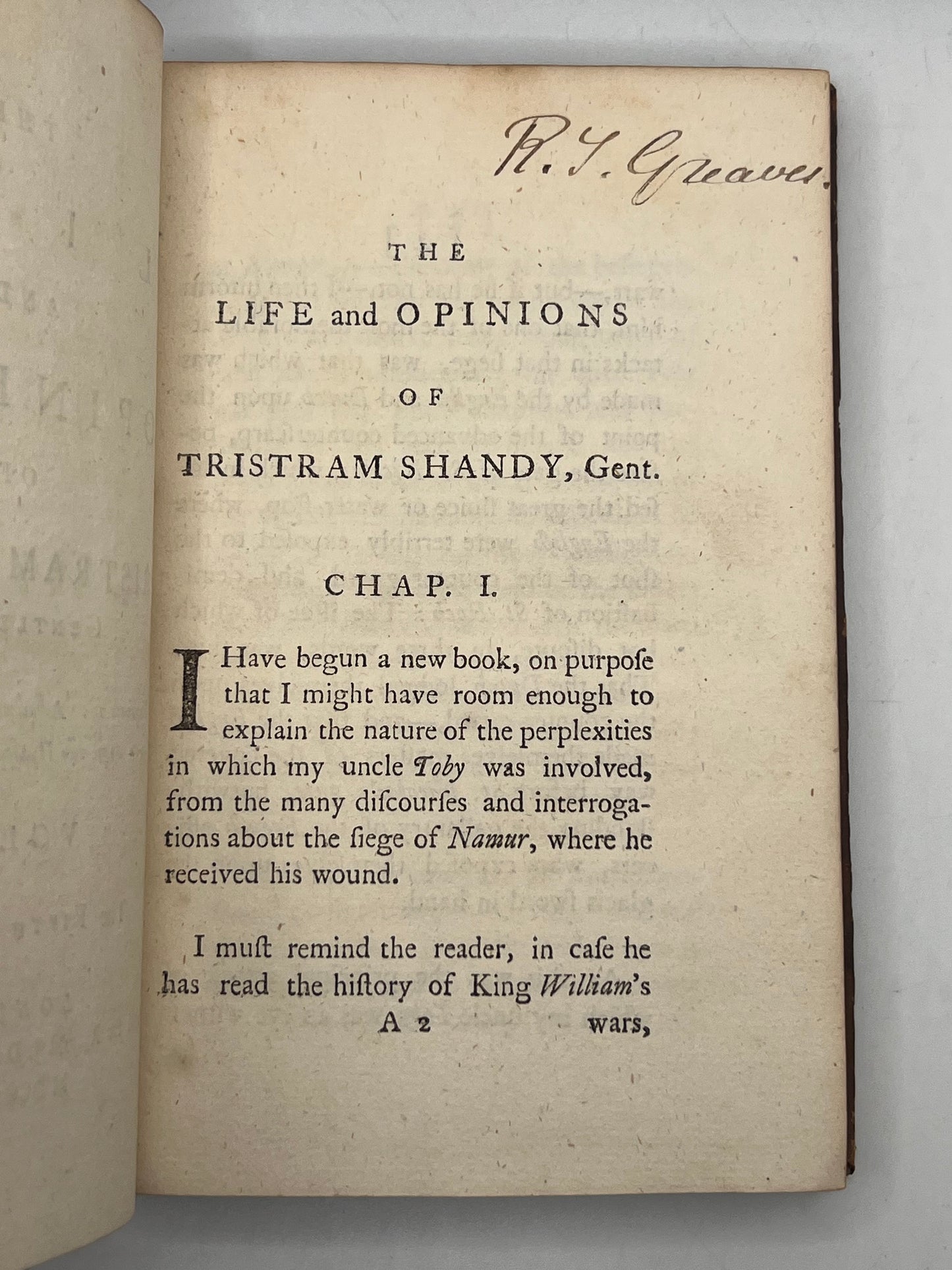 Tristram Shandy by Laurence Sterne 1761-1767 First Edition, Double Signed