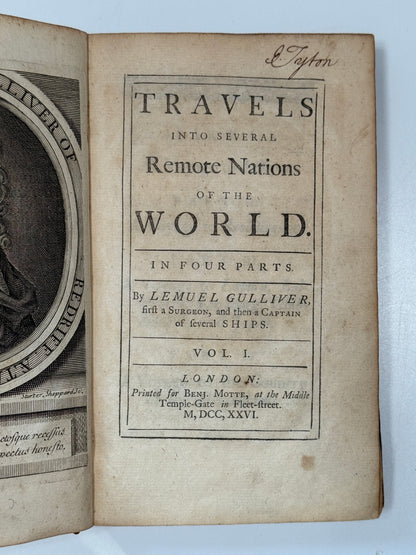 Gulliver's Travels by Jonathan Swift 1726 First Edition