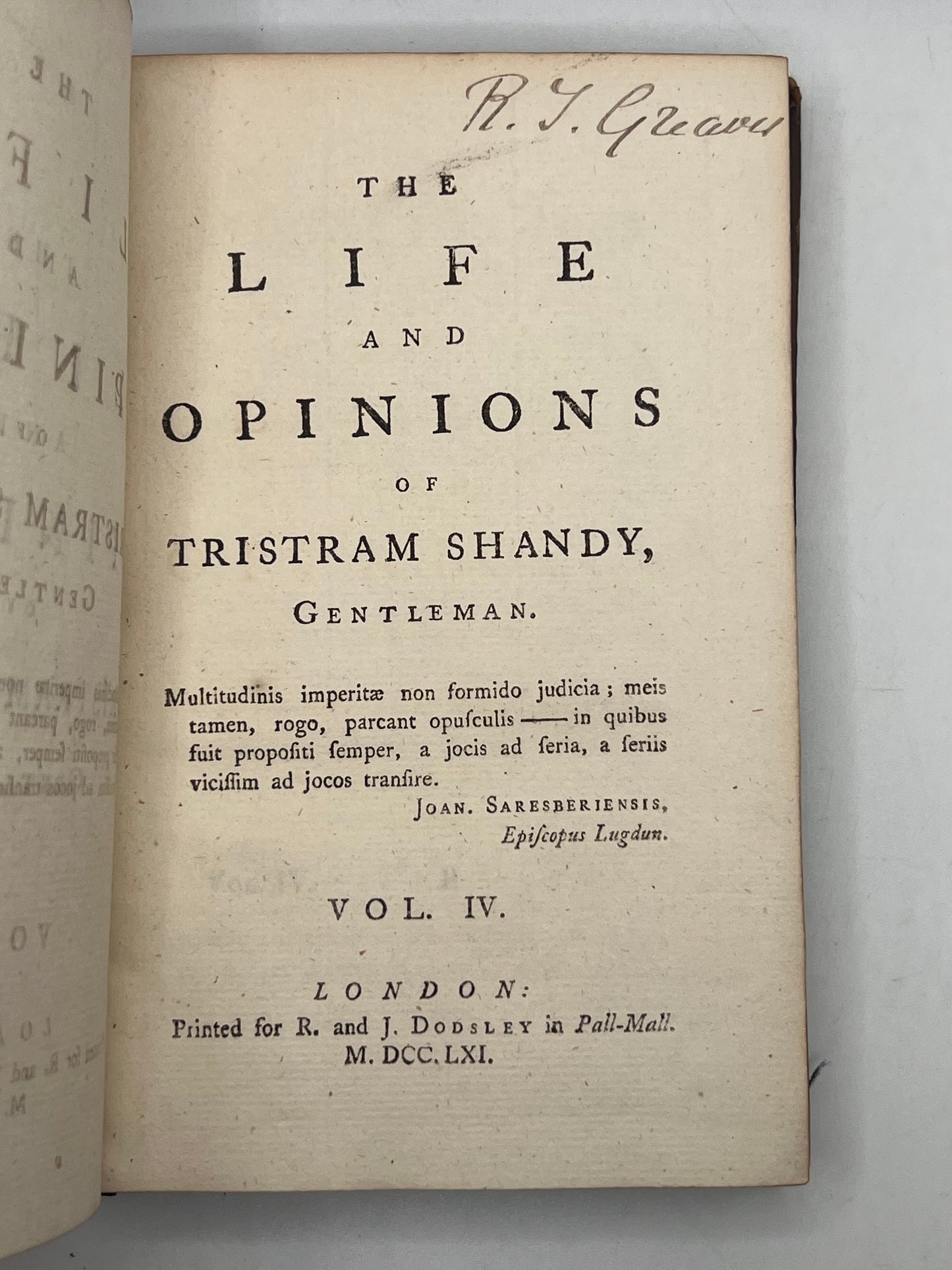 Tristram Shandy by Laurence Sterne 1761-1767 First Edition, Double Signed