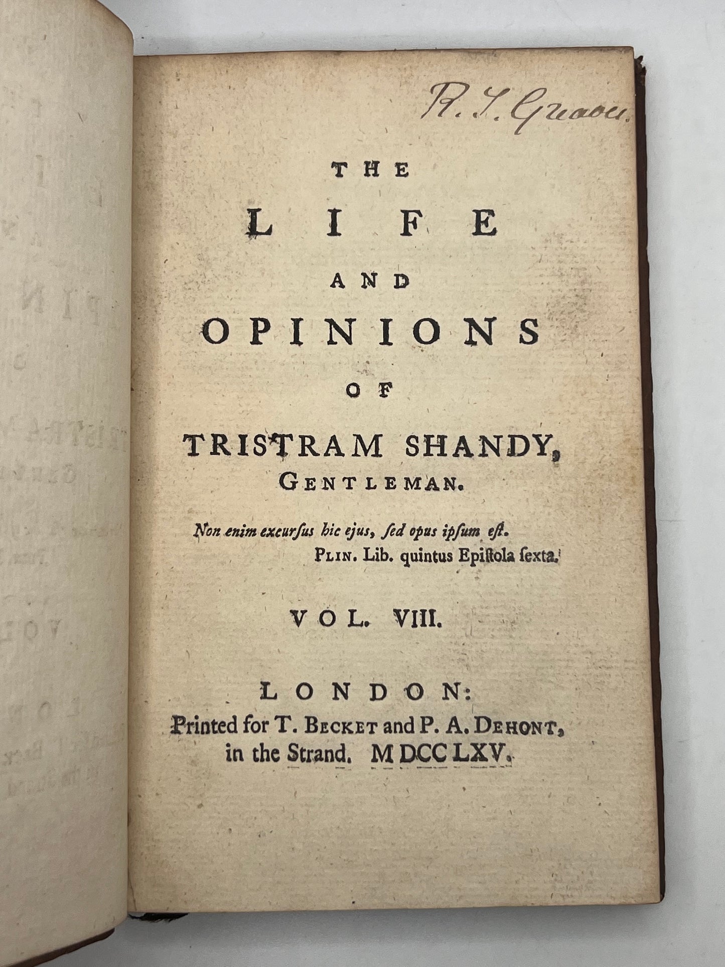 Tristram Shandy by Laurence Sterne 1761-1767 First Edition, Double Signed