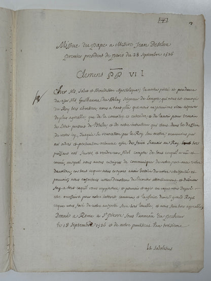 A Primary Witness To The Negotiations Which Led To The Sack Of Rome In 1527