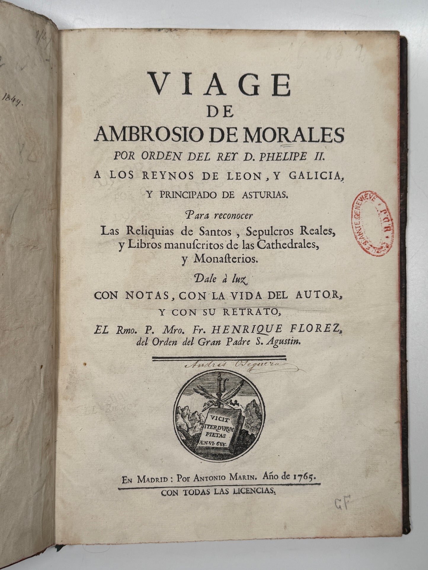 The Voyage of Ambrosio de Morales 1765; Hobson's Copy, First Edition