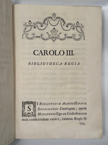 Regiae Bibliothecae Matritensis Codices 1769 Important Bibliography First Edition