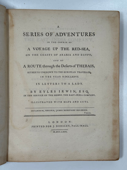 Adventures in the Course of a Voyage up the Red-Sea 1780 First Edition