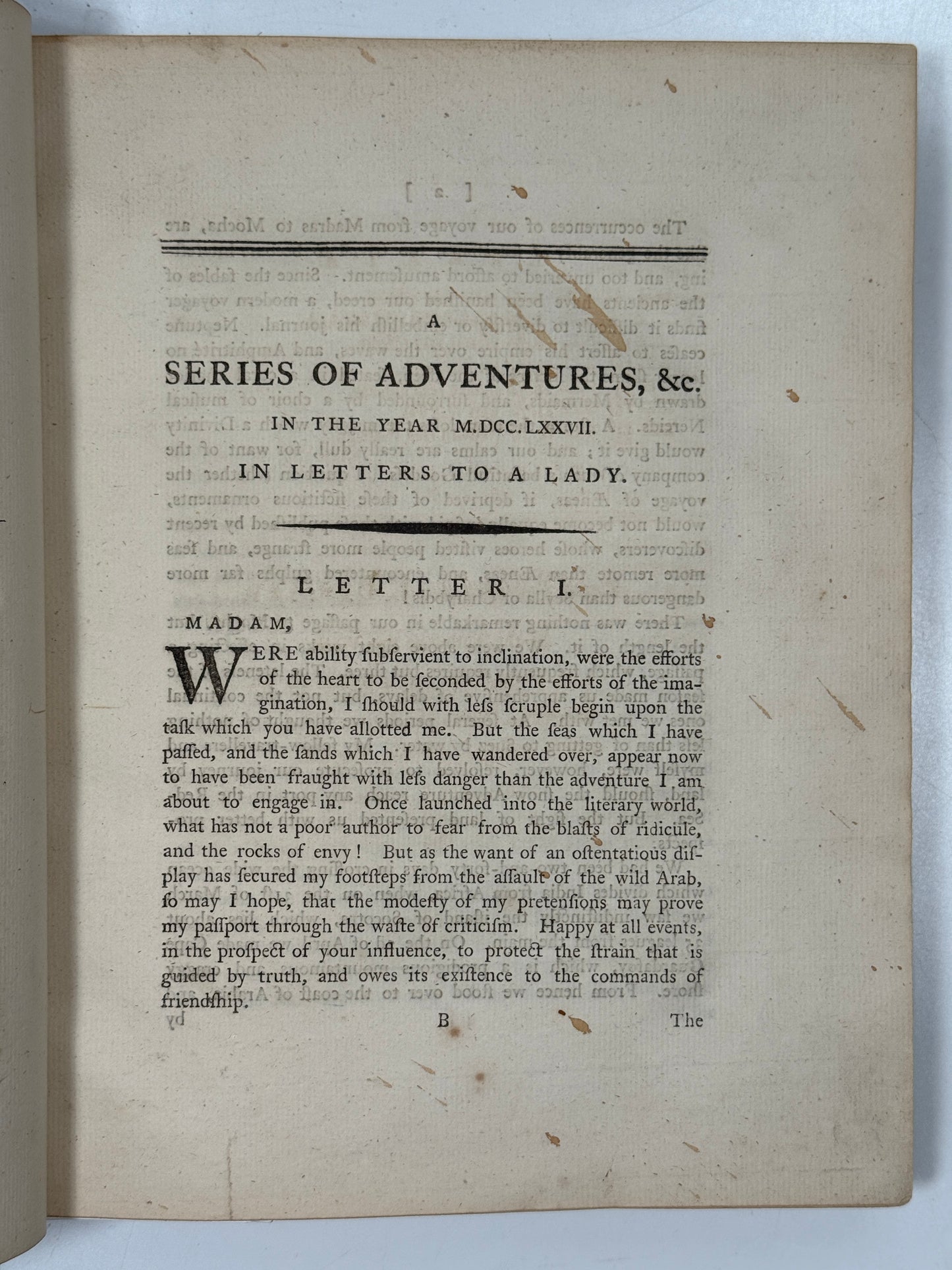 Adventures in the Course of a Voyage up the Red-Sea 1780 First Edition