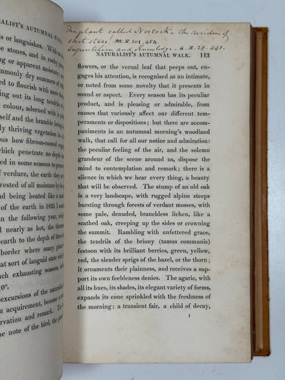 The Journal of a Naturalist by John Knapp 1829 First Edition