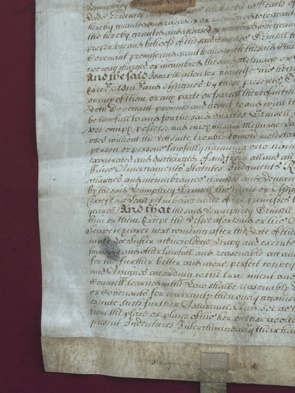Izaak Walton 1670 Autograph Vellum Document Framed