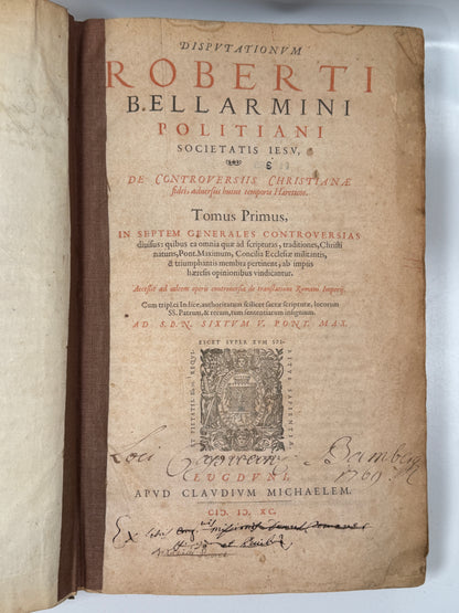Robert Bellarmine's Disputationes de Controversiis 1590