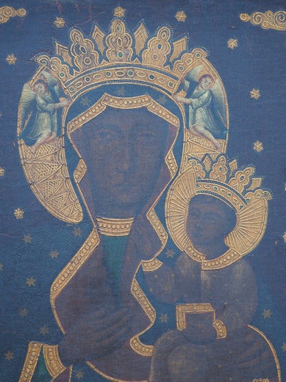 Our Lady of Czestochowa c.1750 Polish School Black Madonna, Very Rare