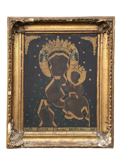 Our Lady of Czestochowa c.1750 Polish School Black Madonna, Very Rare