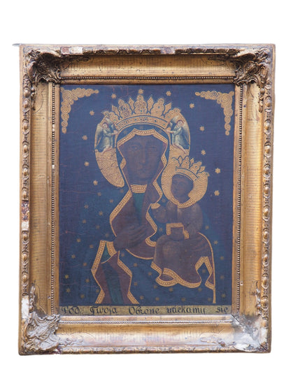 Our Lady of Czestochowa c.1750 Polish School Black Madonna, Very Rare