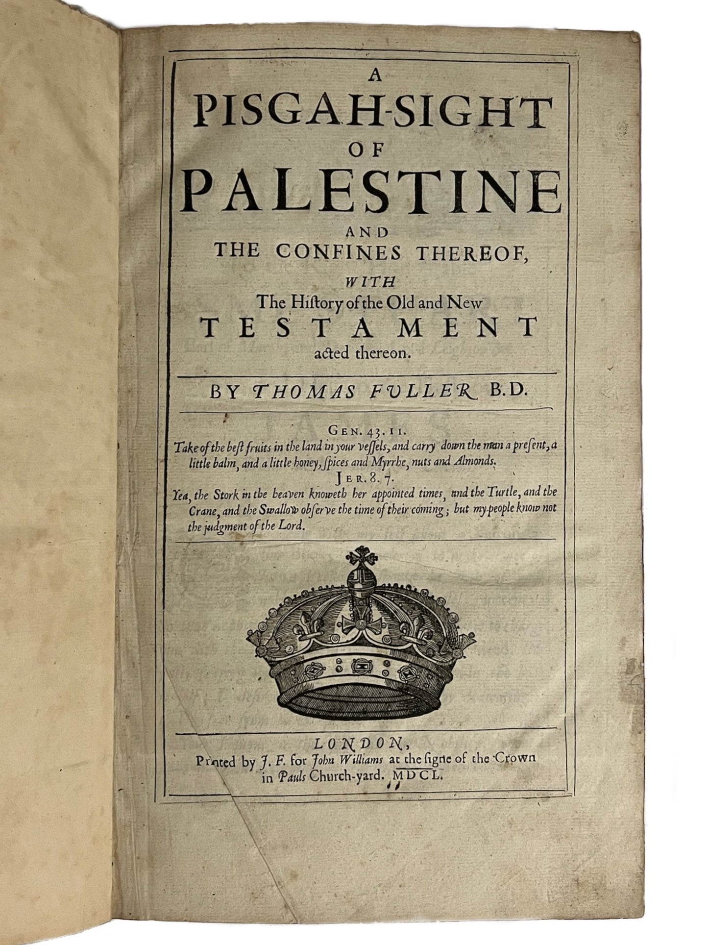 A Pisgah-sight of Palestine by Thomas Fuller 1650 First Edition