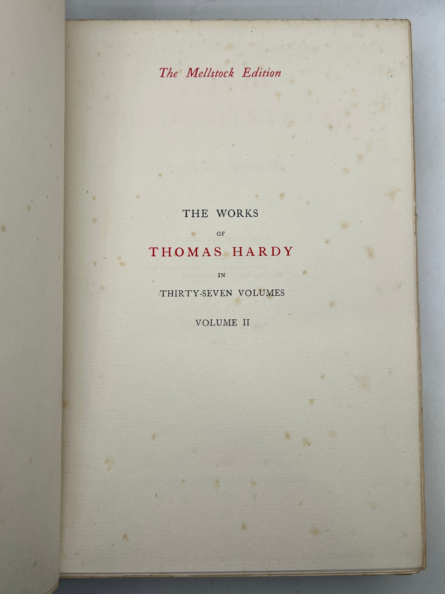 The Works of Thomas Hardy SIGNED 1919-20 Mellstock Edition