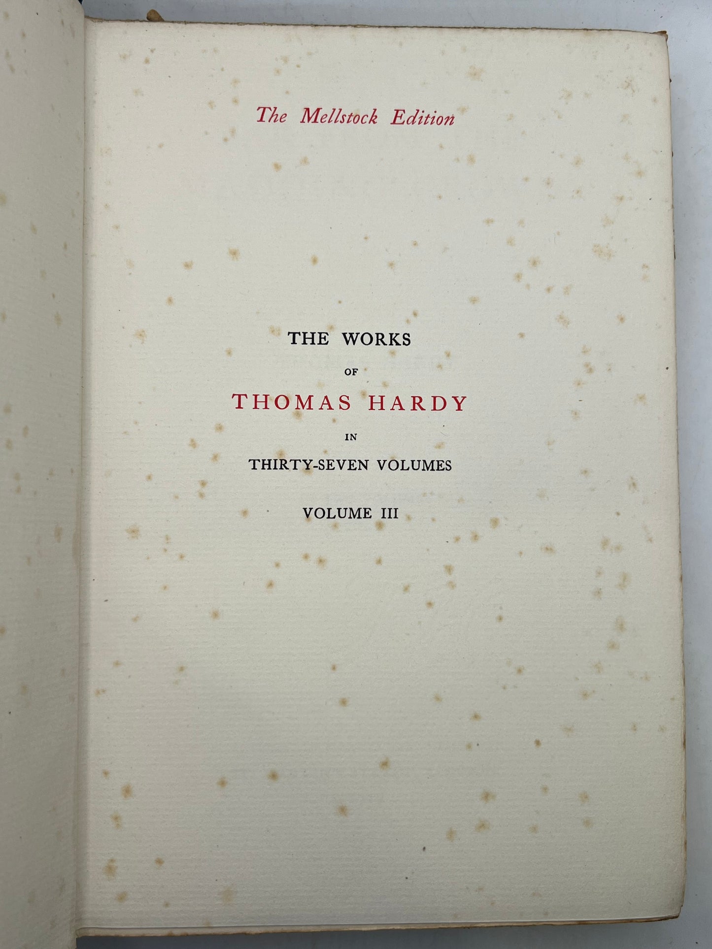 The Works of Thomas Hardy SIGNED 1919-20 Mellstock Edition