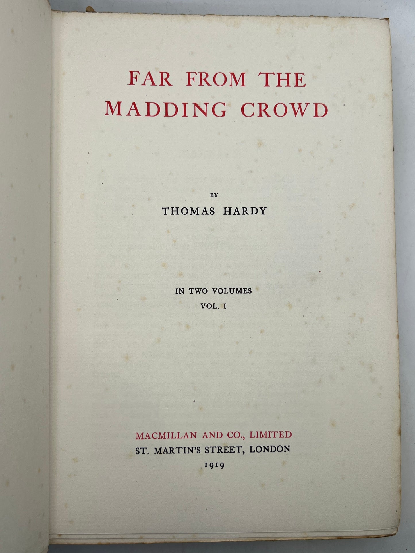 The Works of Thomas Hardy SIGNED 1919-20 Mellstock Edition