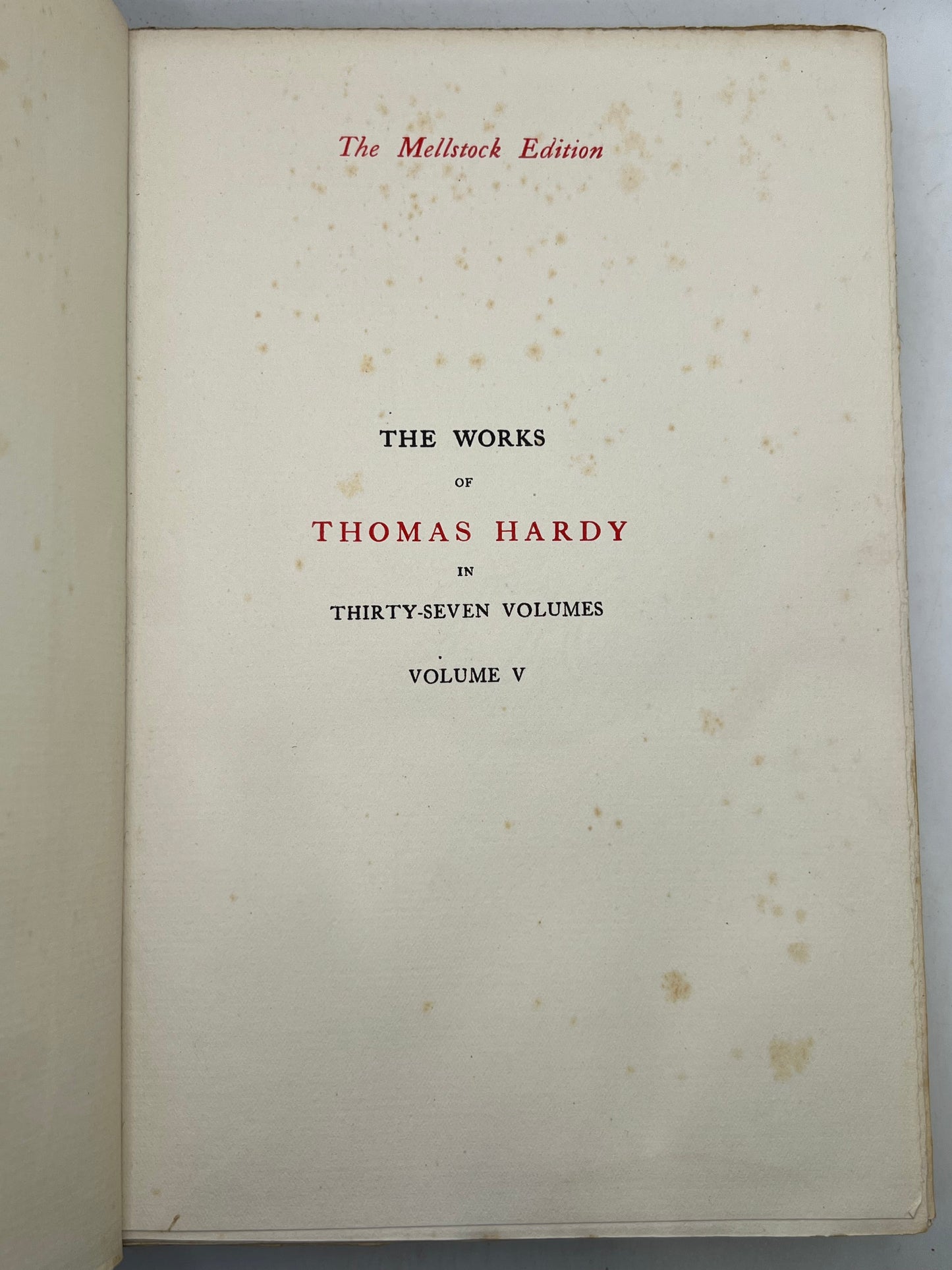 The Works of Thomas Hardy SIGNED 1919-20 Mellstock Edition