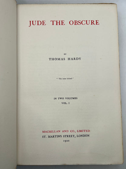 The Works of Thomas Hardy SIGNED 1919-20 Mellstock Edition