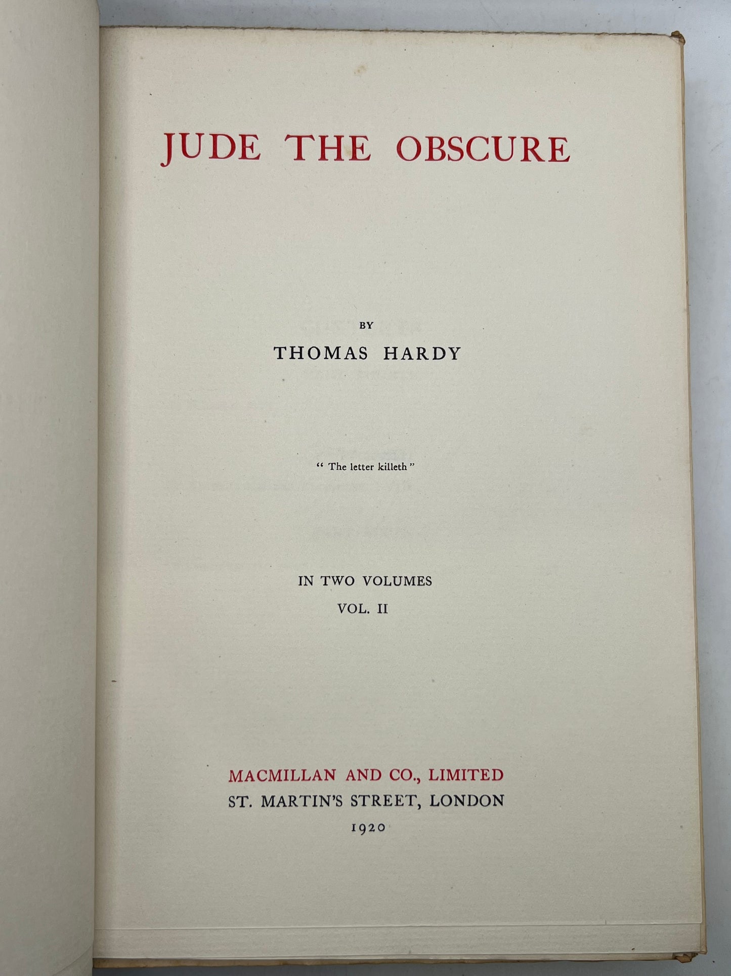 The Works of Thomas Hardy SIGNED 1919-20 Mellstock Edition