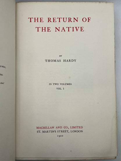 The Works of Thomas Hardy SIGNED 1919-20 Mellstock Edition