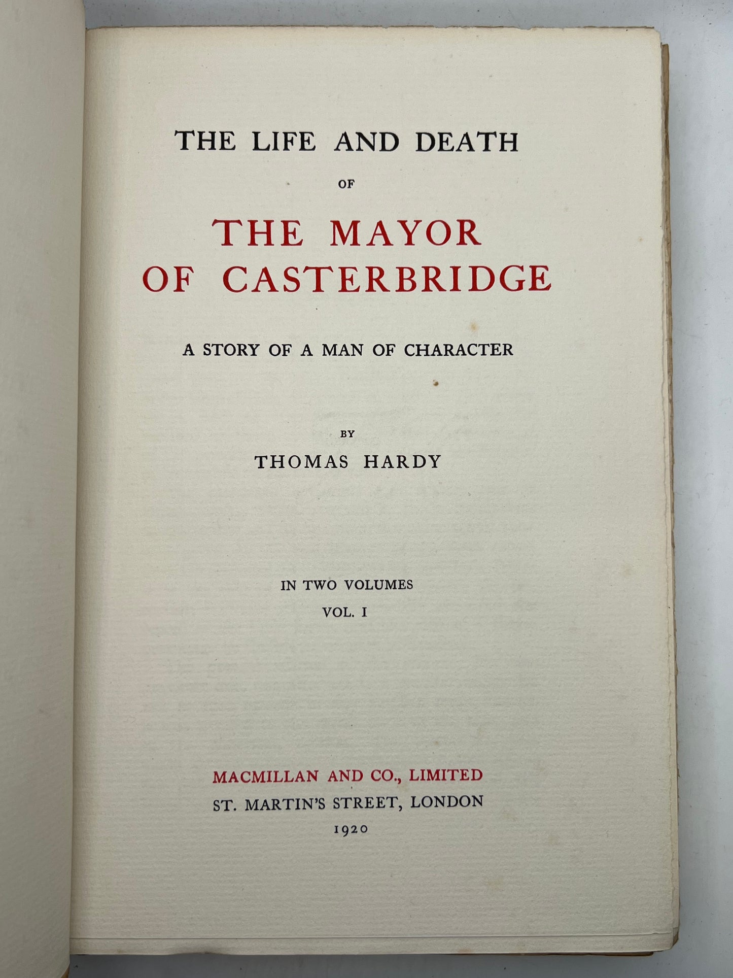 The Works of Thomas Hardy SIGNED 1919-20 Mellstock Edition