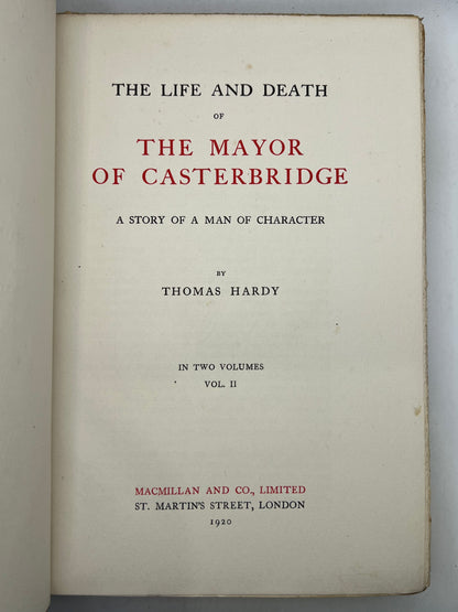 The Works of Thomas Hardy SIGNED 1919-20 Mellstock Edition