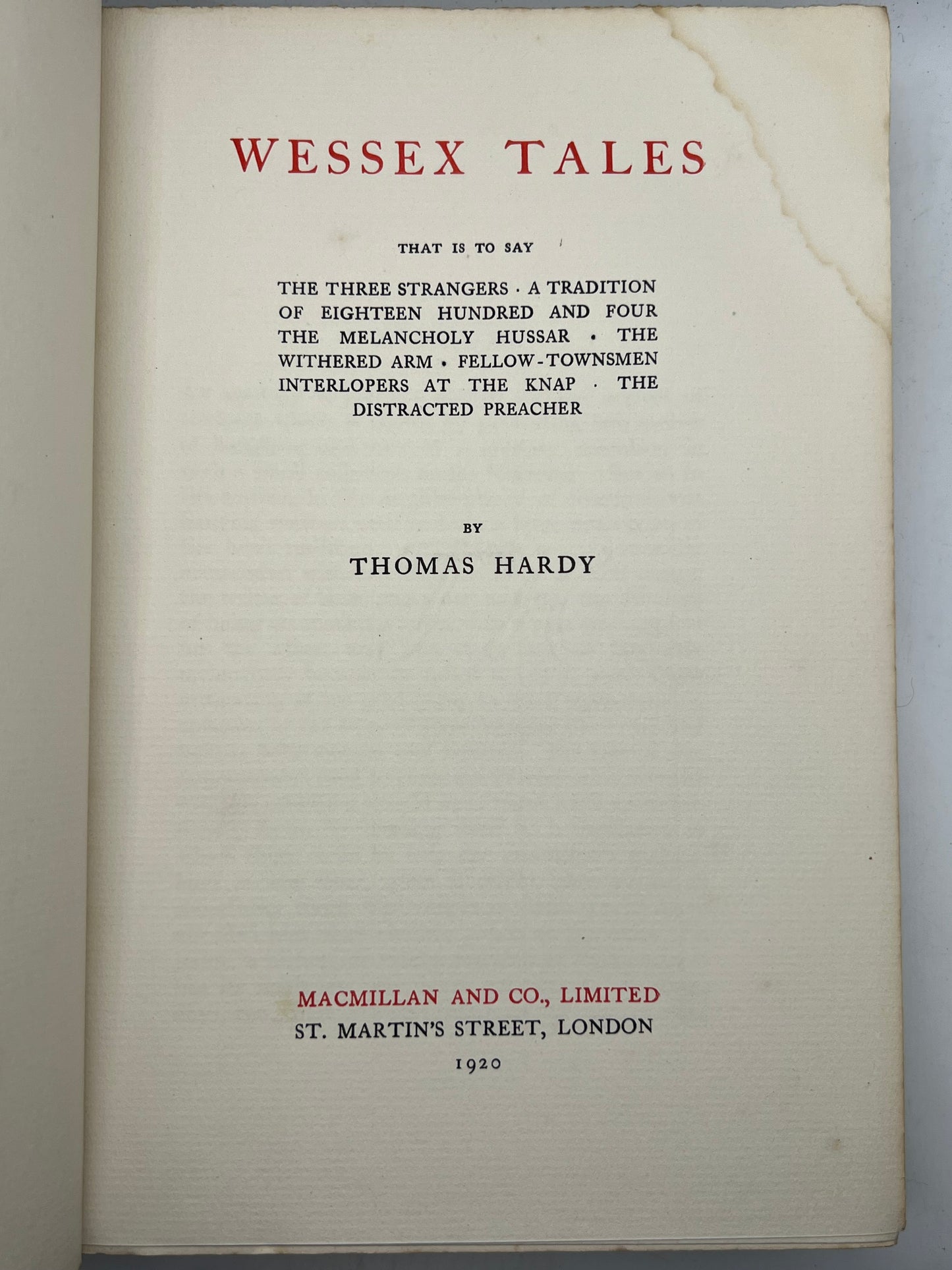 The Works of Thomas Hardy SIGNED 1919-20 Mellstock Edition