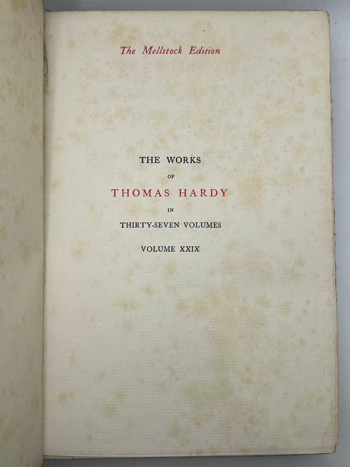 The Works of Thomas Hardy SIGNED 1919-20 Mellstock Edition