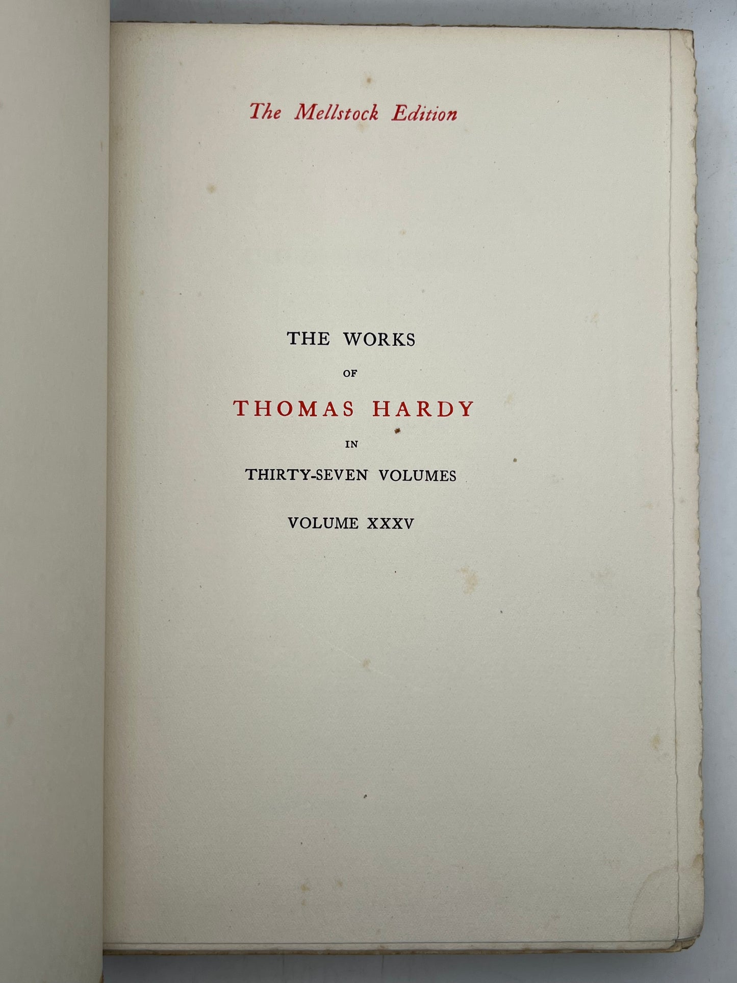 The Works of Thomas Hardy SIGNED 1919-20 Mellstock Edition