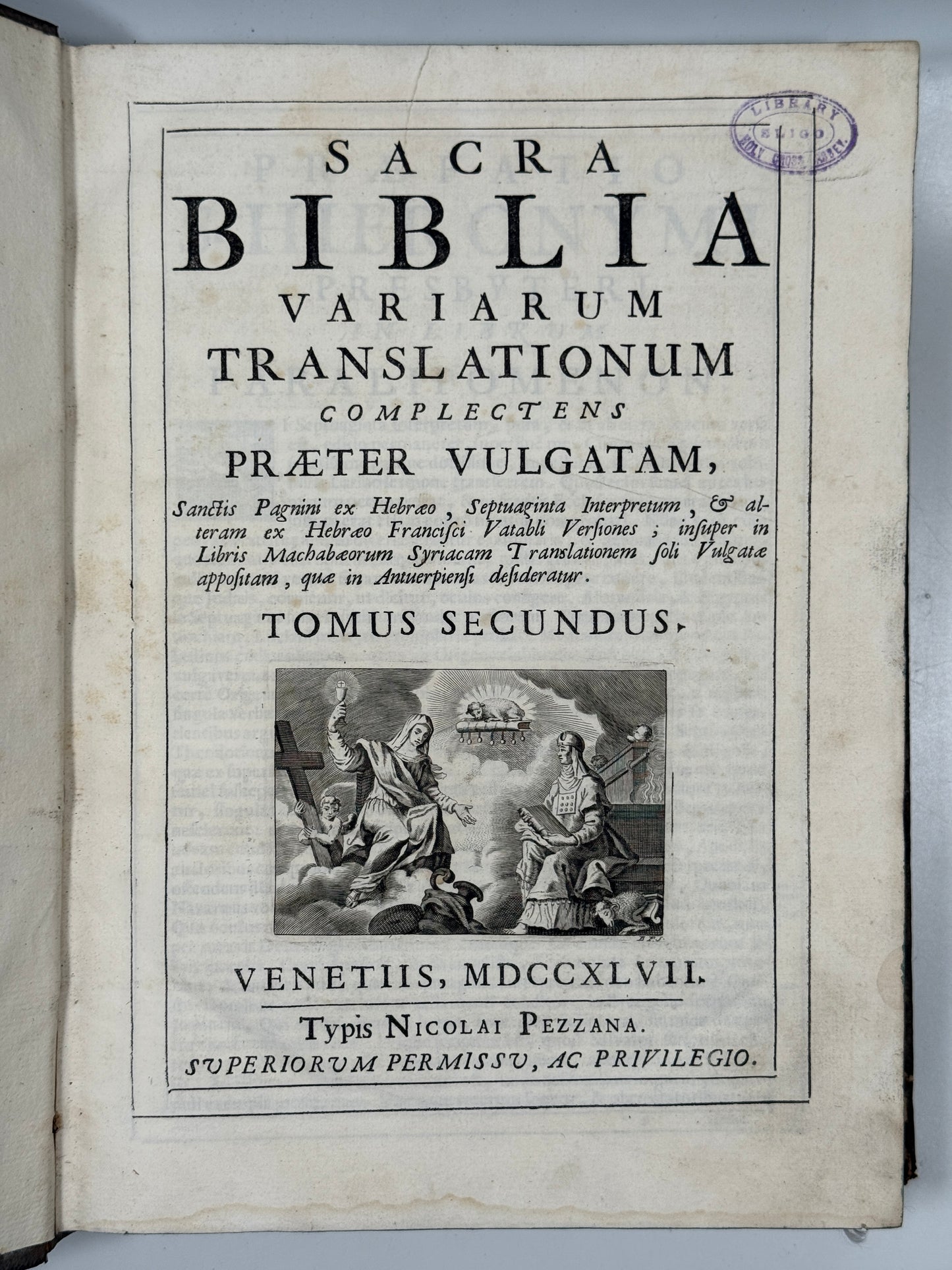 Antique Catholic Bible 1747 Latin Vulgate