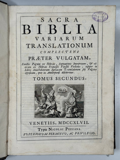 Antique Catholic Bible 1747 Latin Vulgate