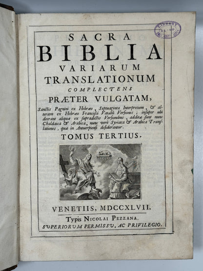 Antique Catholic Bible 1747 Latin Vulgate
