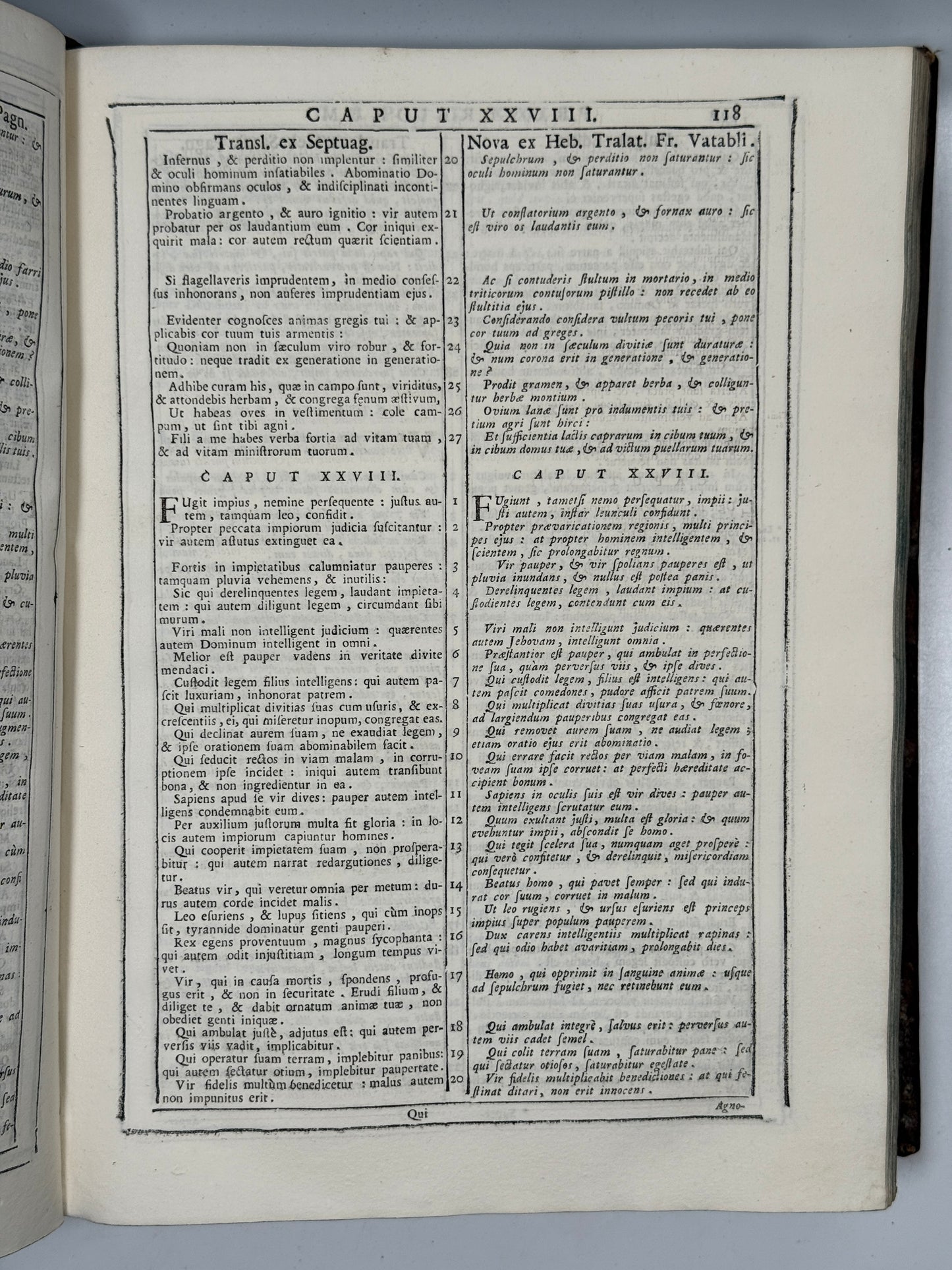 Antique Catholic Bible 1747 Latin Vulgate