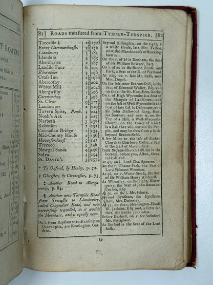 Accurate Description of All the Direct and Principal Cross Roads in England 1794