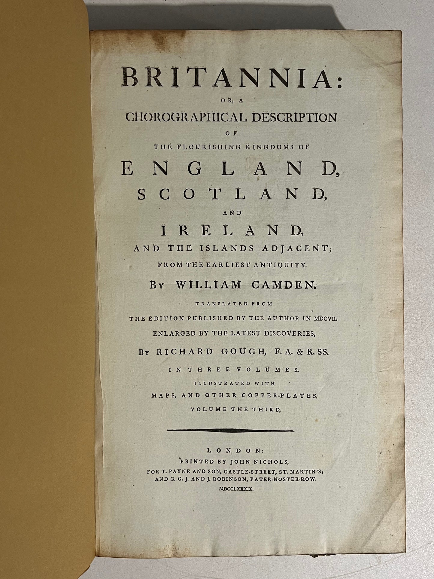 Camden's Britannia 1789