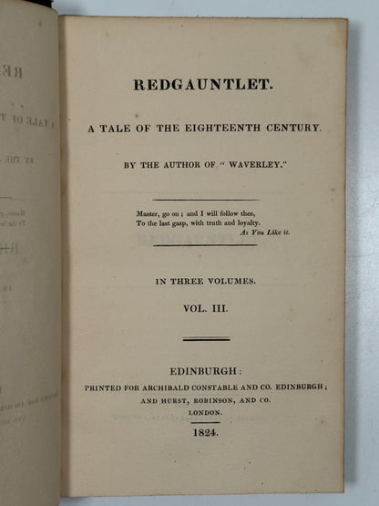 Redgauntlet by Walter Scott 1824 First Edition