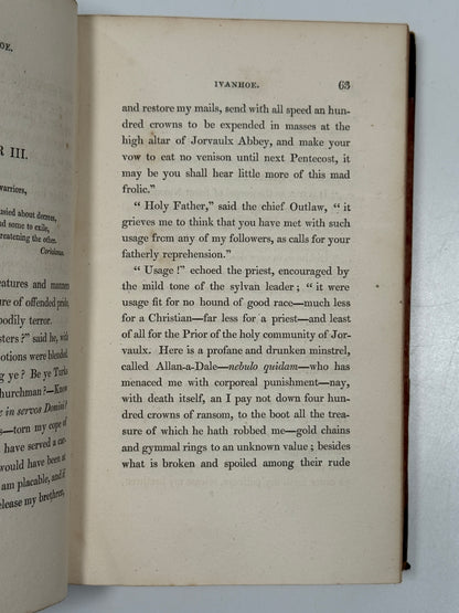 Ivanhoe by Walter Scott 1820 First Edition in Contemporary Bindings