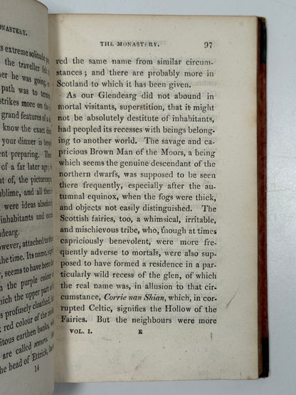 The Monastery, a Romance by Walter Scott 1820 First Edition