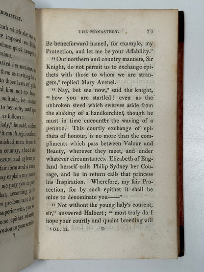 The Monastery, a Romance by Walter Scott 1820 First Edition